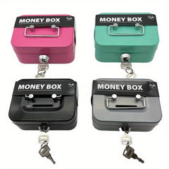 Stainless Steel Lockable Piggy Bank with Key Lock for Cash Coins & Valuables