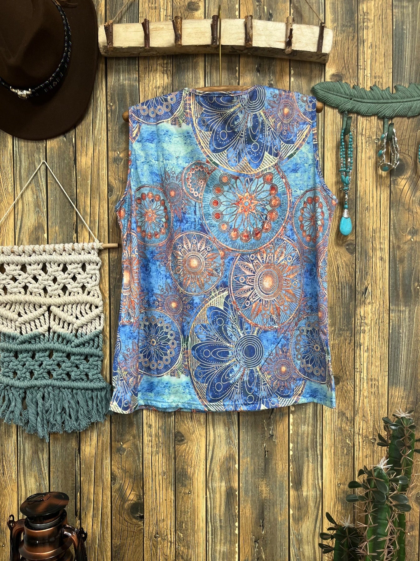 Graphic Print Crew Neck Tank Top Sleeveless Casual Summer Women's Clothing