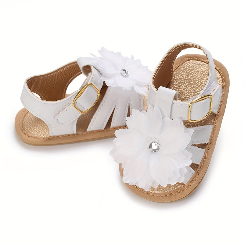 Baby Girls Flower Sandals - Breathable Non-slip Summer Shoes