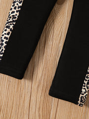 Leopard Taping Colorblock Stretch Pants Regular Fit Casual Pants