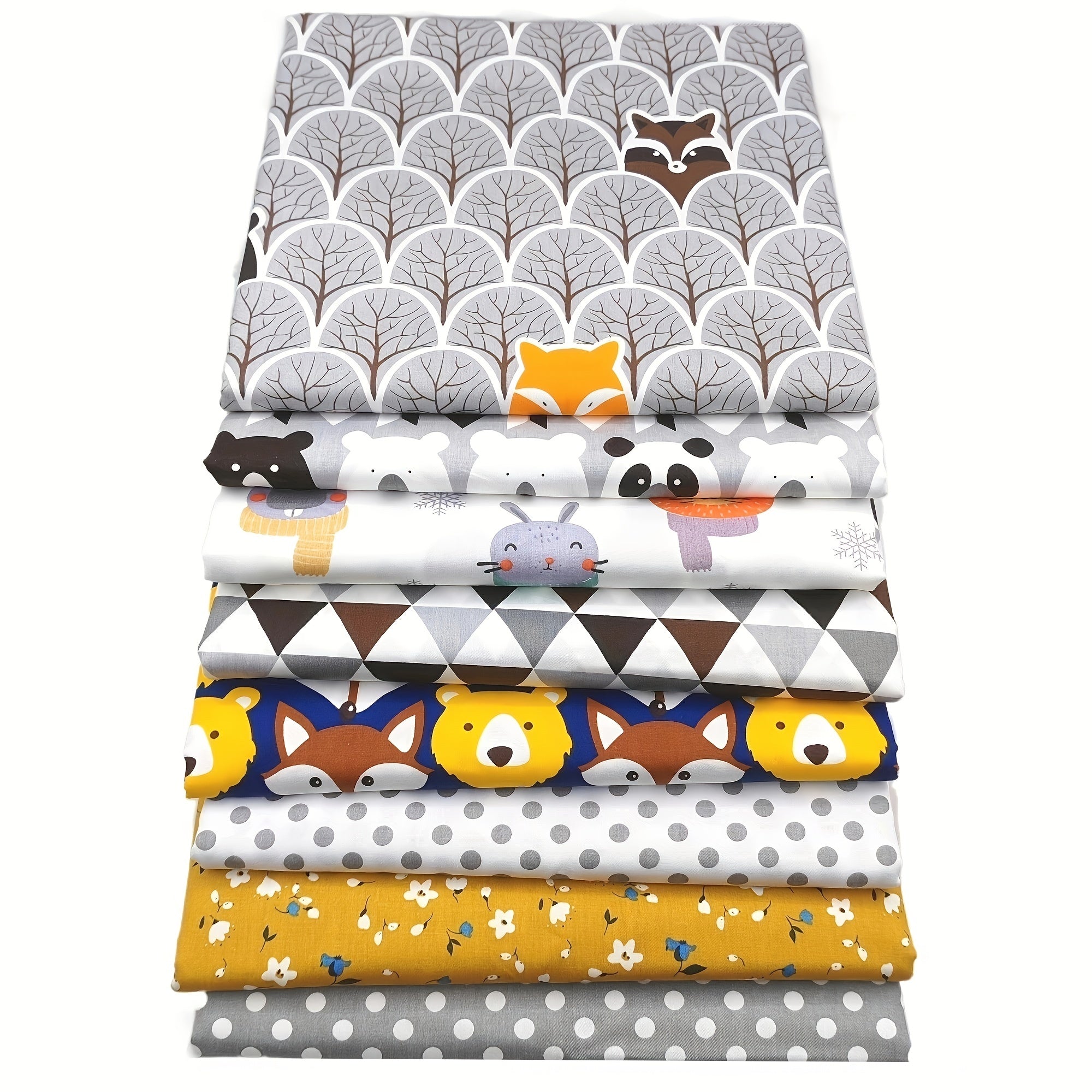 8pcs Large Size Cartoon Printed Fabric Bed Sheet Quilt Doll Patchwork DIY Fabric