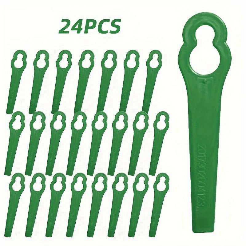 24pcs Plastic Trimming Blade Replacement for Lawn Mower Nylon Blade