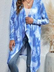 Tie Dye Long Sleeve Open Front Cardigan