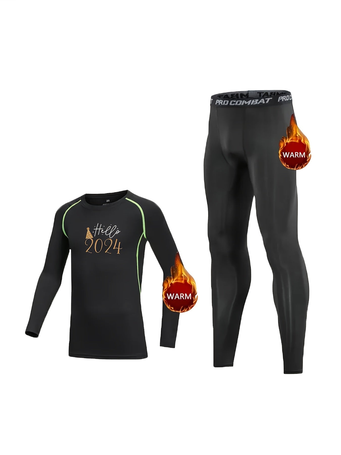 2pcs Toddler Compression Sets, Letter Print Pullover & Matching T