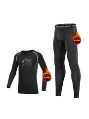 2pcs Toddler Compression Sets, Letter Print Pullover & Matching T