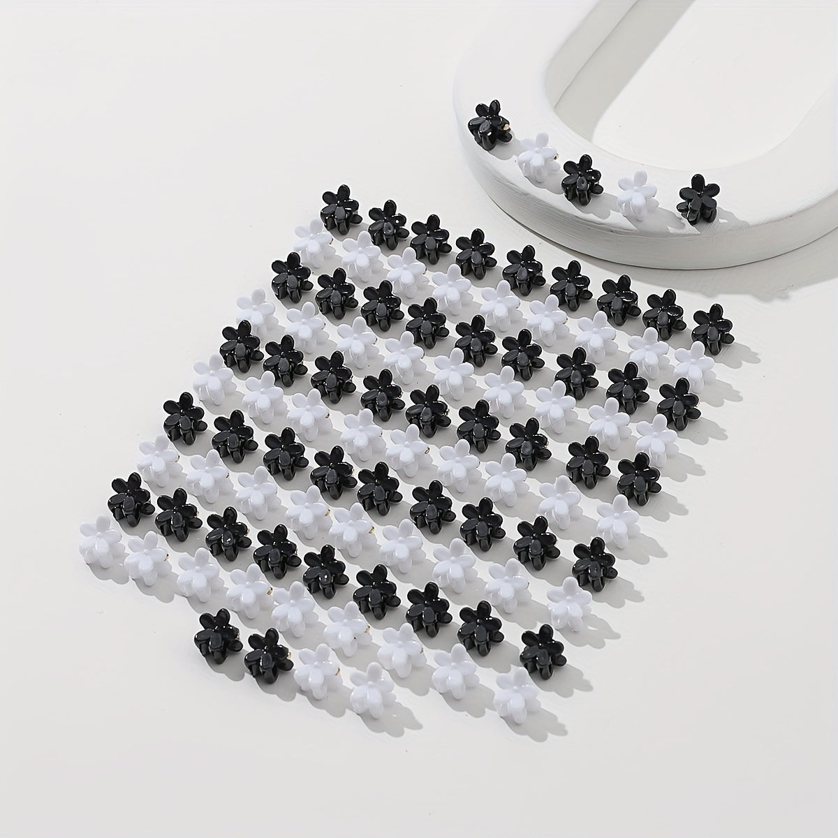100pcs Flower Shaped Mini Hair Claw Ponytail Holder