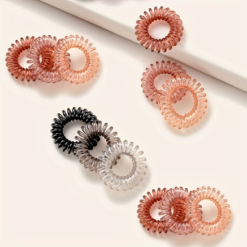 18pcs Spiral Hair Ties Waterproof Coil Hair Accessories