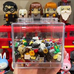 Building Block Storage Box Transparent Piggy Bank 4 Stud Stackable Tabletop