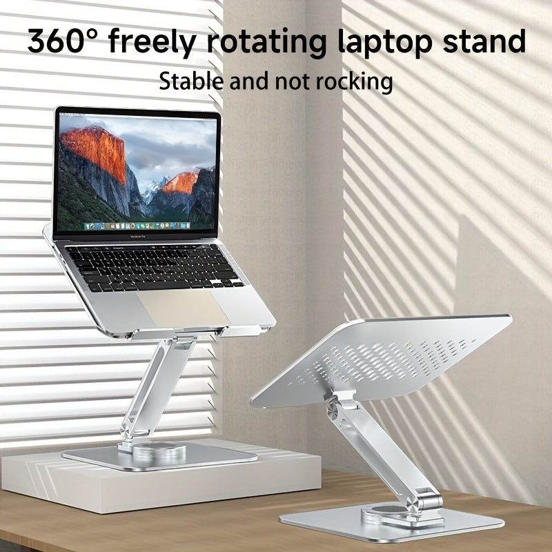 Adjustable Laptop Stand 360 Rotating Base Ergonomic Riser for Collaborative Work