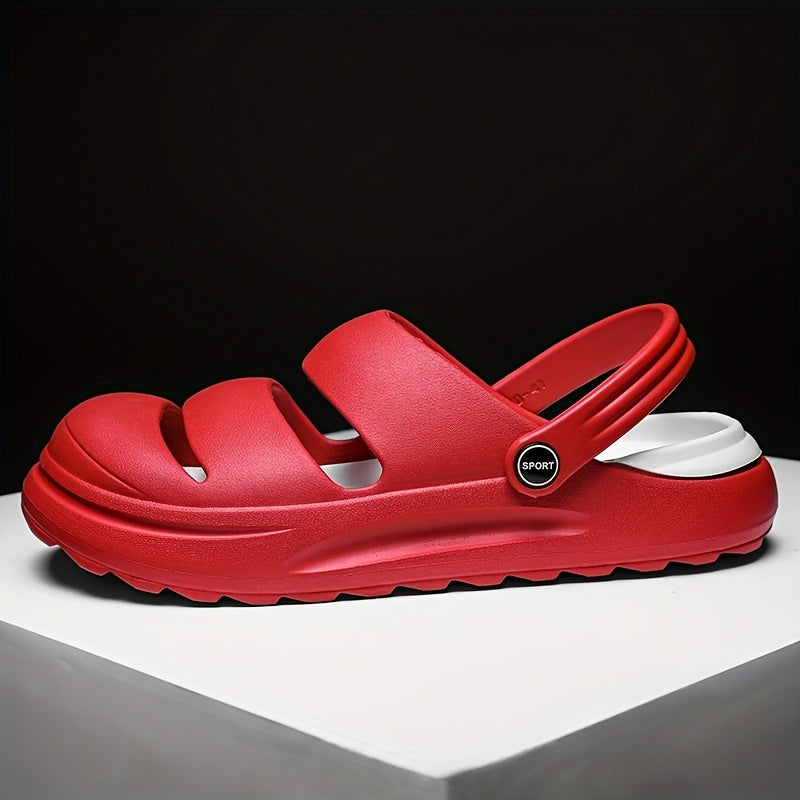 Solid Closed Toe Sports Sandals Non Slip Hole Slippers