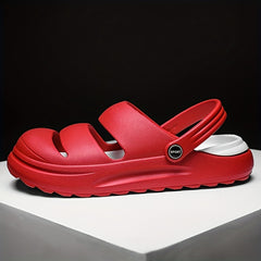 Solid Closed Toe Sports Sandals Non Slip Hole Slippers