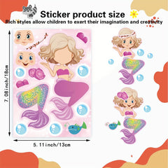 16 Mermaid Stickers for Party Favors Classroom