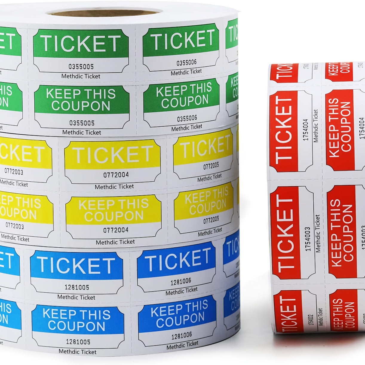 2000 Raffle Tickets Double Roll for Events Entry, Reward, Fundraiser
