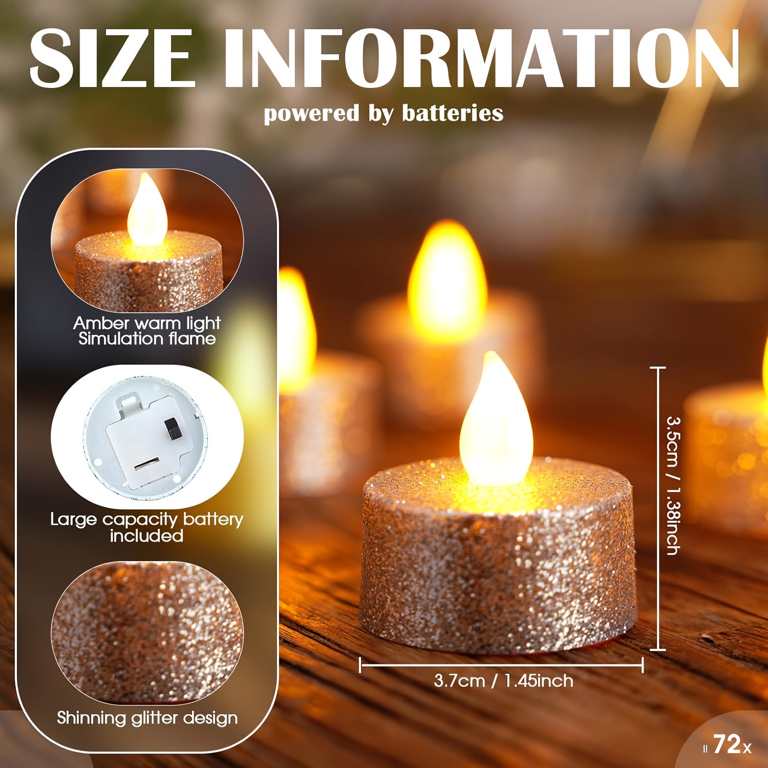 24pcs LED Electronic Candle Smokeless Powered Tea Wax Electronic Candle Light