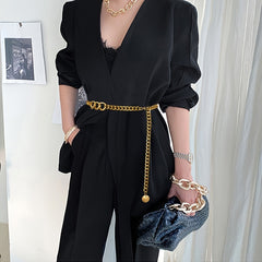 Women's Metal Waist Chain Belt for Dress Skirt, Thin Chain Belt, Accessories