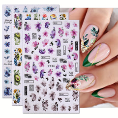 Flower Leaf Nail Art Stickers Self-adhesive Decorations