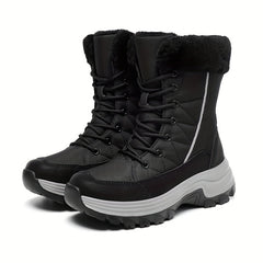 Women's Snow Boots Lace Up Platform Warm Walking Shoes