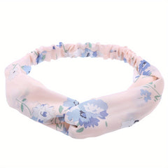 Flower Pattern Headband Wide Hair Band for Yoga Exercise