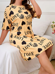  Heart & Letter Print Nightshirt