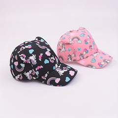 Rainbow Unicorn Little Girls Baseball Cap