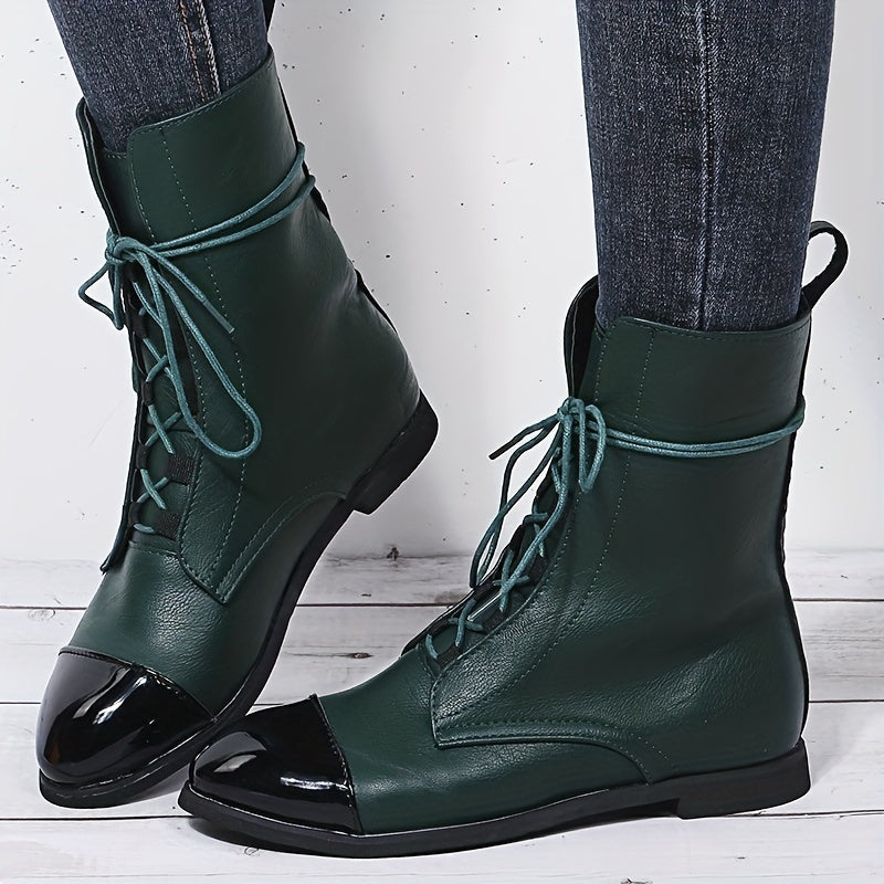 Women's Lace Up Motorcycle Combat Boots