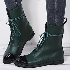 Women's Lace Up Motorcycle Combat Boots