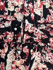 Floral Print Button Up Long Sleeve Blouse