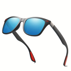 Men's Square Frame Sunglasses Coated Vintage Driving Mirrors