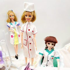 3pcs Mini Dollhouse Nurse Uniform Set for 11.5 inch Dolls