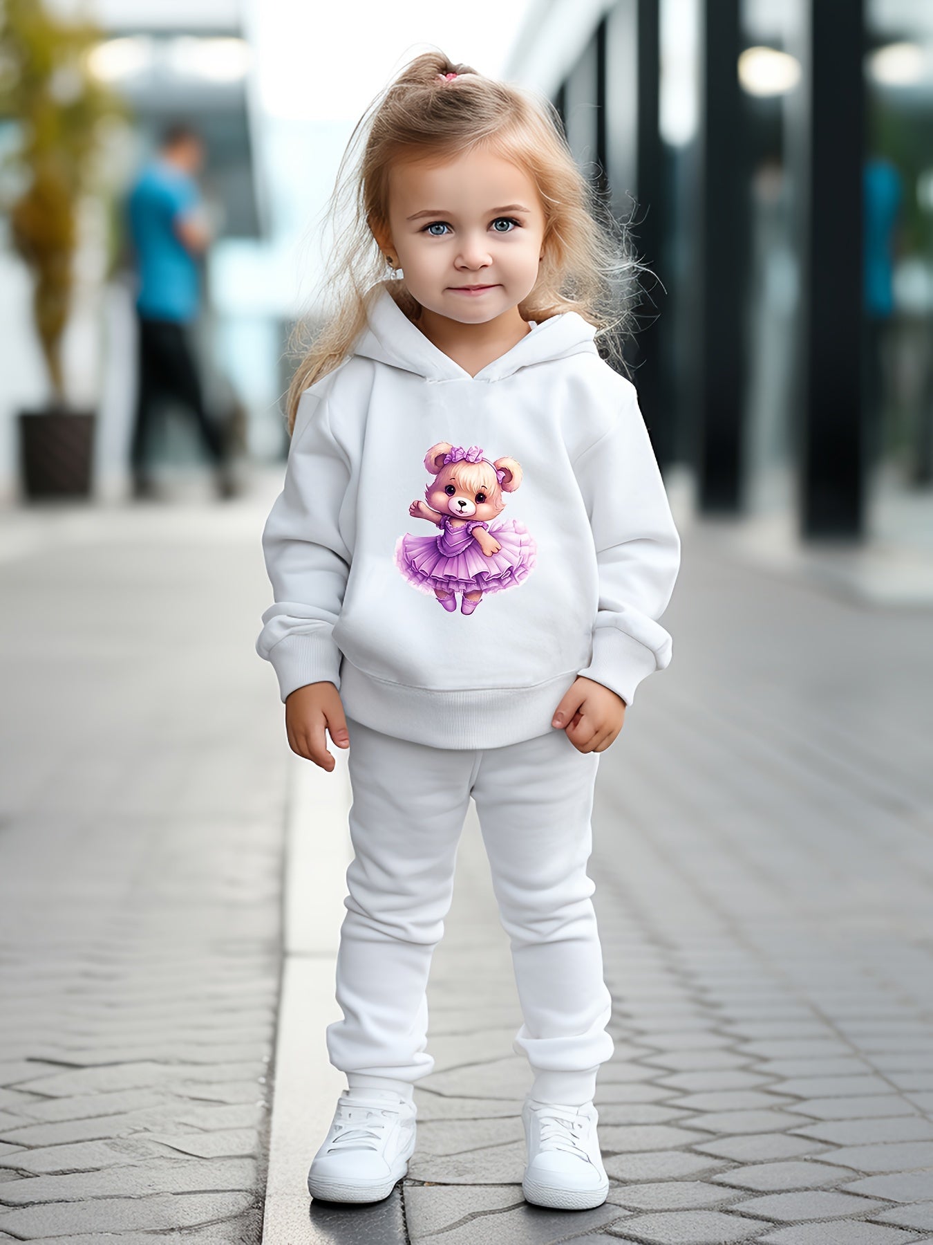 OERYUI Bear Dancer Print Hoodies Pants Set - Spring Fall Sports Gift