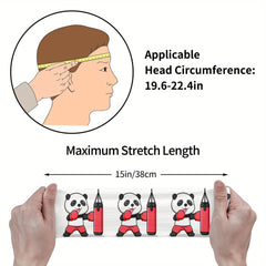 Panda Boxing Gym Headband Unisex Sweat Wicking Polyester Accessory