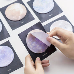 30pcs Planet Series Sticky Notes Round Tear Small Office Note Stickers