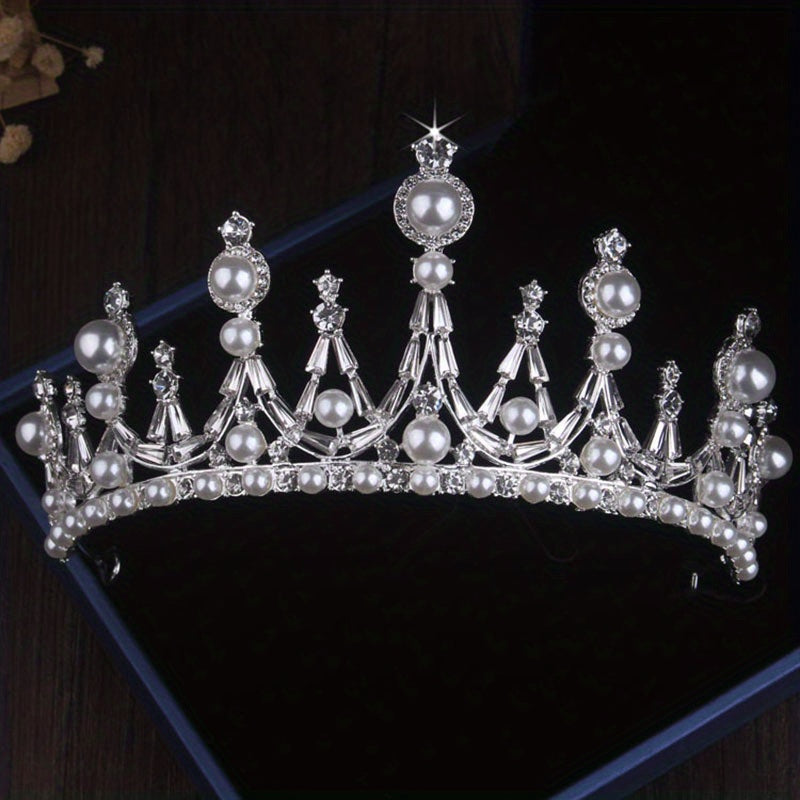 Girls Crown Wedding Dress Beads Rhinestone Three piece Bridal Jewelry Set