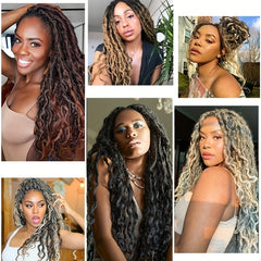 River Locs Crochet Hair Ombre Brown Messy Dreadlocks River 60 90g pack