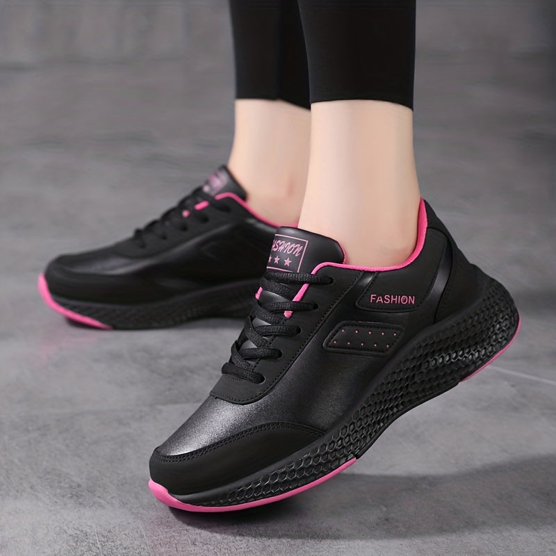 Women's Waterproof Faux Leather Running Shoes