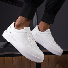 Men's Comfy Skate Shoes Anti Skid Breathable Lace Up Platform Sneakers