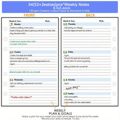 82pcs Weekly&Monthly Planner & 6 Hole Budget System Refill