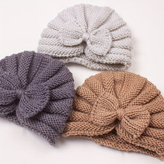 Baby Knitted Beaniess Solid Cotton Turban Hat