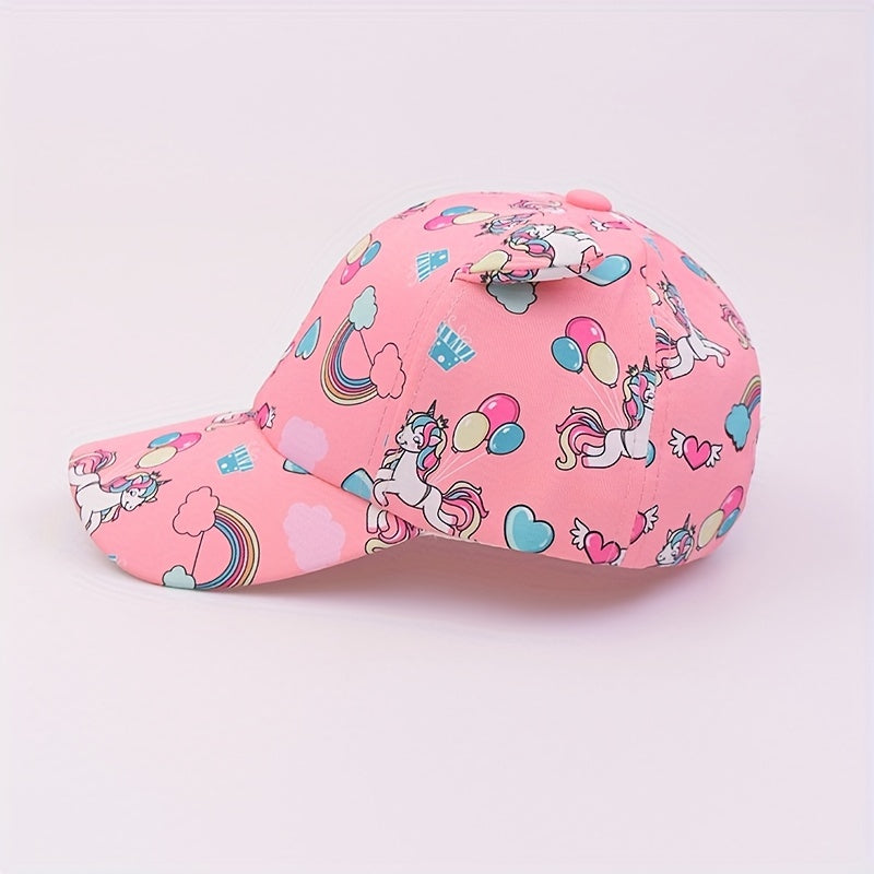 Rainbow Unicorn Little Girls Baseball Cap
