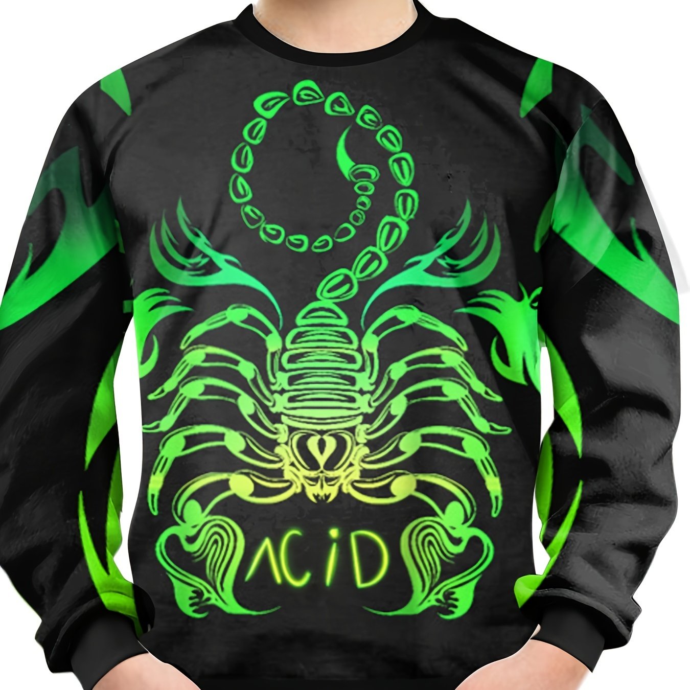 Scorpion Print Tee Boys Long Sleeve Comfortable Soft T shirt