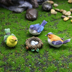5pcs Bird & Nest Ornaments DIY Indoor Outdoor Garden Decoration