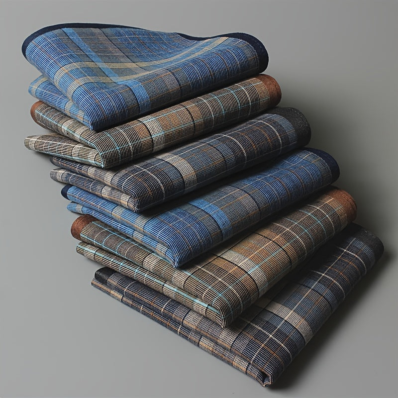 6 Pack Men's Lightweight Plaid Handkerchiefs