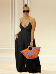 Sexy Halter Neck Wide Leg Jumpsuit