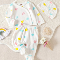 Baby Girls Love Print Button Up Top Pajama Set