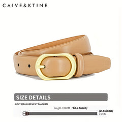 Oval Buckle Leather Belt Solid Casual Belt Unisex Jeans Pants Coat Belt