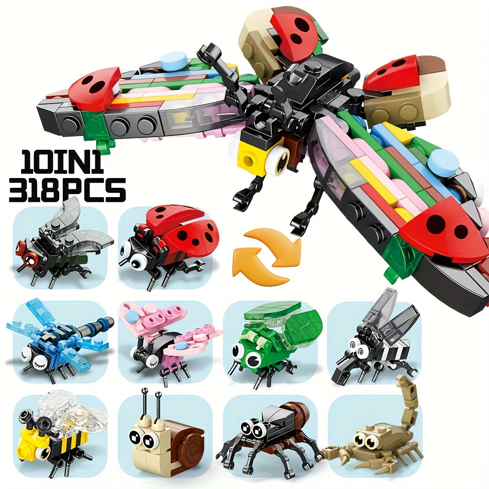 10pcs DIY Model Building Set for Farm Animal Ocean Animal Insect Dinosaur