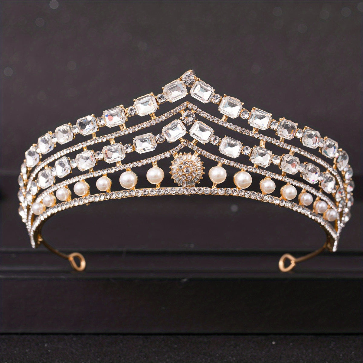Crystal Queen Style Crown Tiara Rhinestone Wedding Accessories