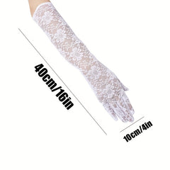 Lace Fingerless Bridal Gloves Solid Flower Decorative Wedding