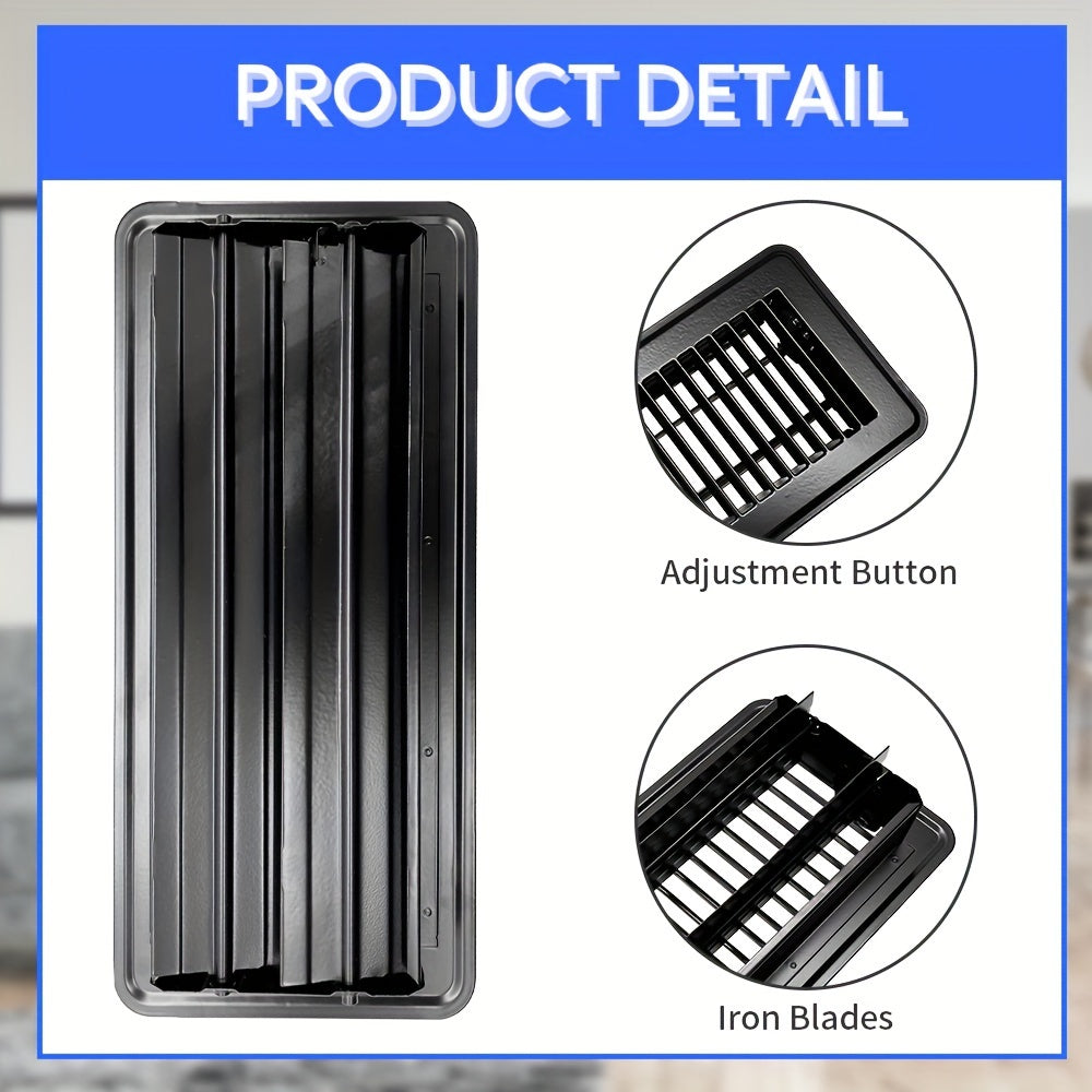 2pcs Brown Floor Vent Covers 10x25cm Adjustable Air Vent Deflectors for Home