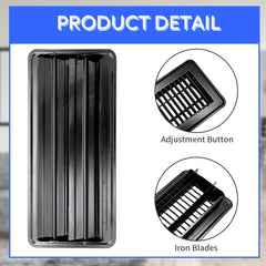 2pcs Brown Floor Vent Covers 10x25cm Adjustable Air Vent Deflectors for Home